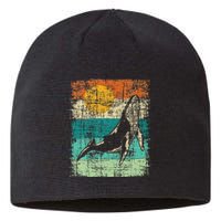 Retro Whale Lover Marine Biologist Aquarist Whales Animal Sustainable Beanie