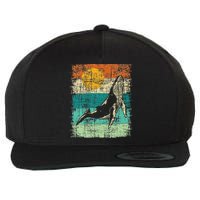 Retro Whale Lover Marine Biologist Aquarist Whales Animal Wool Snapback Cap