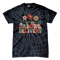 Retro Wildflowers Labor And Delivery Nurse Back To School Tie-Dye T-Shirt