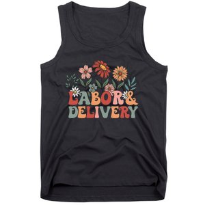 Retro Wildflowers Labor And Delivery Nurse Back To School Tank Top