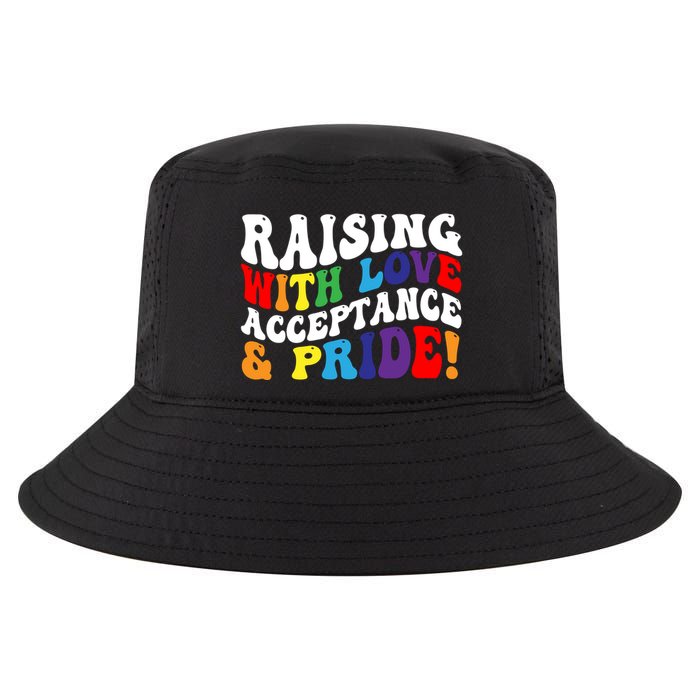 Raising With Love Acceptance And Pride Groovy Lgbtq Cool Comfort Performance Bucket Hat