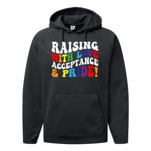 Raising With Love Acceptance And Pride Groovy Lgbtq Performance Fleece Hoodie