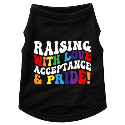 Raising With Love Acceptance And Pride Groovy Lgbtq Doggie Tank