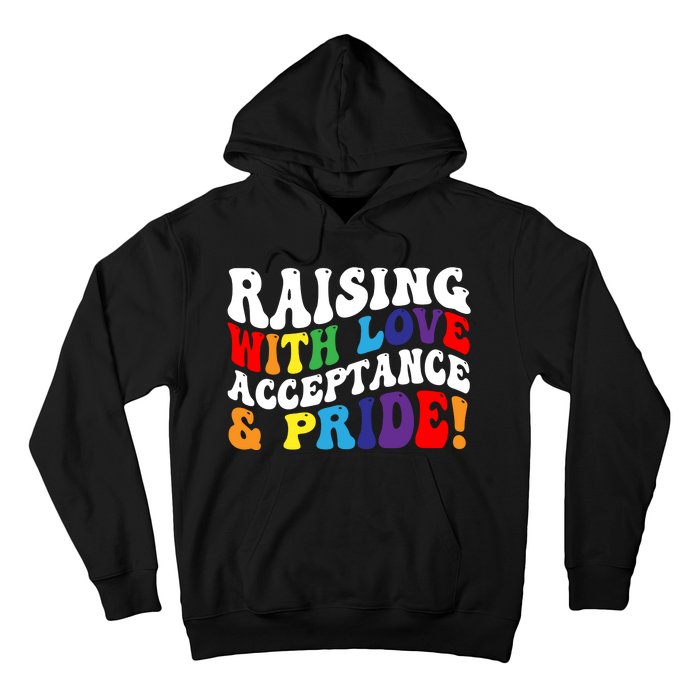 Raising With Love Acceptance And Pride Groovy Lgbtq Hoodie