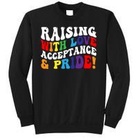 Raising With Love Acceptance And Pride Groovy Lgbtq Sweatshirt