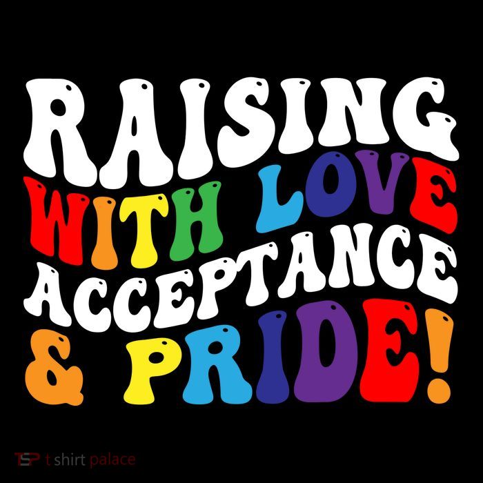 Raising With Love Acceptance And Pride Groovy Lgbtq T-Shirt