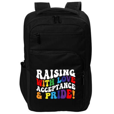 Raising With Love Acceptance And Pride Groovy Lgbtq Impact Tech Backpack