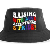 Raising With Love Acceptance And Pride Groovy Lgbtq Sustainable Bucket Hat