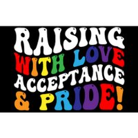 Raising With Love Acceptance And Pride Groovy Lgbtq Bumper Sticker