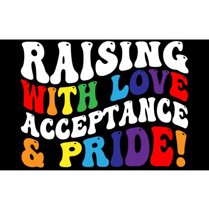 Raising With Love Acceptance And Pride Groovy Lgbtq Bumper Sticker