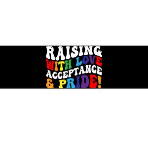 Raising With Love Acceptance And Pride Groovy Lgbtq Bumper Sticker