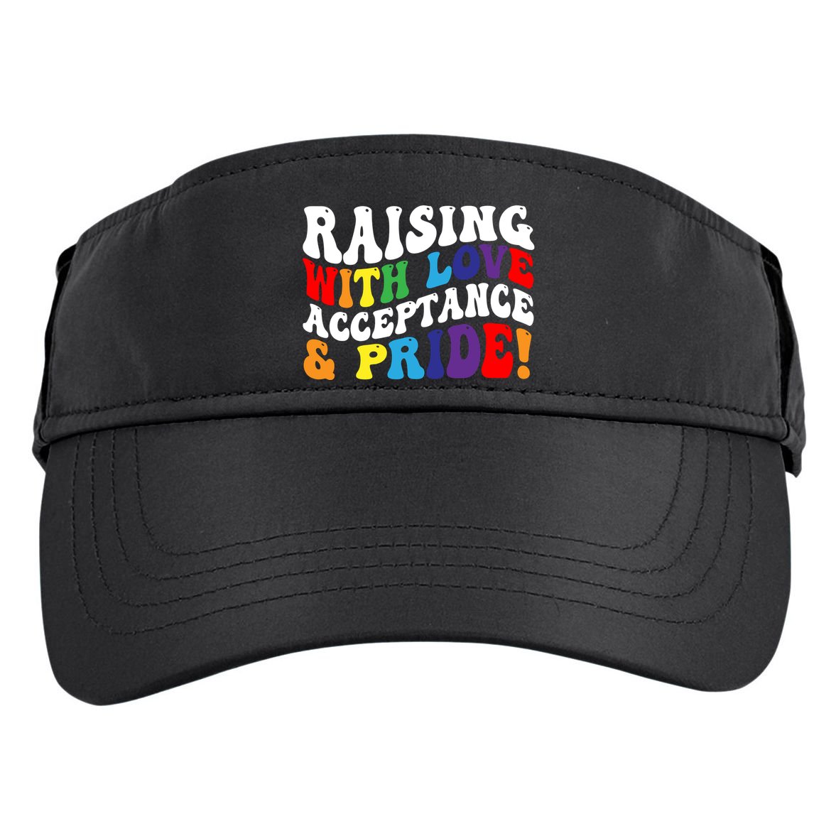 Raising With Love Acceptance And Pride Groovy Lgbtq Adult Drive Performance Visor