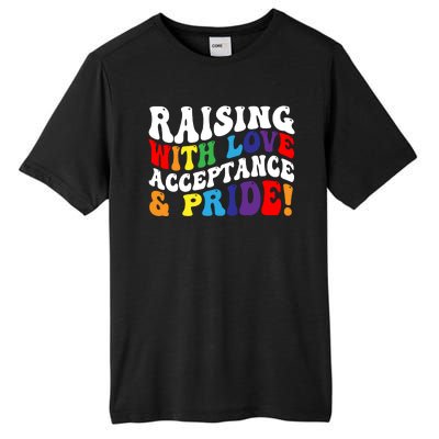 Raising With Love Acceptance And Pride Groovy Lgbtq Tall Fusion ChromaSoft Performance T-Shirt