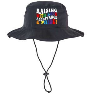 Raising With Love Acceptance And Pride Groovy Lgbtq Legacy Cool Fit Booney Bucket Hat