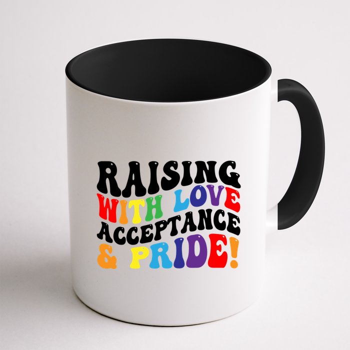 Raising With Love Acceptance And Pride Groovy Lgbtq Mug