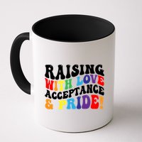 Raising With Love Acceptance And Pride Groovy Lgbtq Mug
