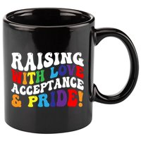Raising With Love Acceptance And Pride Groovy Lgbtq 11oz C Handle Ceramic Mug