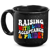 Raising With Love Acceptance And Pride Groovy Lgbtq 15oz Campfire Ceramic Mug