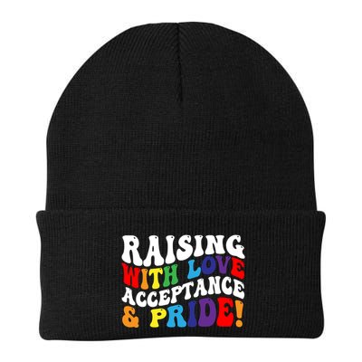Raising With Love Acceptance And Pride Groovy Lgbtq Beanie