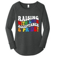 Raising With Love Acceptance And Pride Groovy Lgbtq Women's Perfect Tri Tunic Long Sleeve Shirt