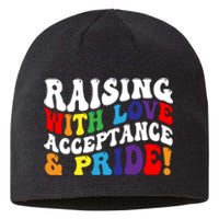 Raising With Love Acceptance And Pride Groovy Lgbtq Sustainable Beanie