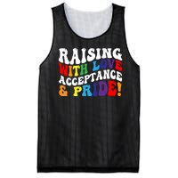 Raising With Love Acceptance And Pride Groovy Lgbtq Mesh Reversible Basketball Jersey Tank