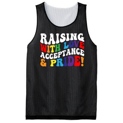 Raising With Love Acceptance And Pride Groovy Lgbtq Mesh Reversible Basketball Jersey Tank