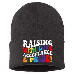 Raising With Love Acceptance And Pride Groovy Lgbtq Sustainable Knit Beanie