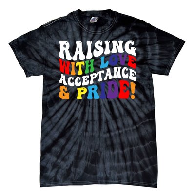 Raising With Love Acceptance And Pride Groovy Lgbtq Tie-Dye T-Shirt