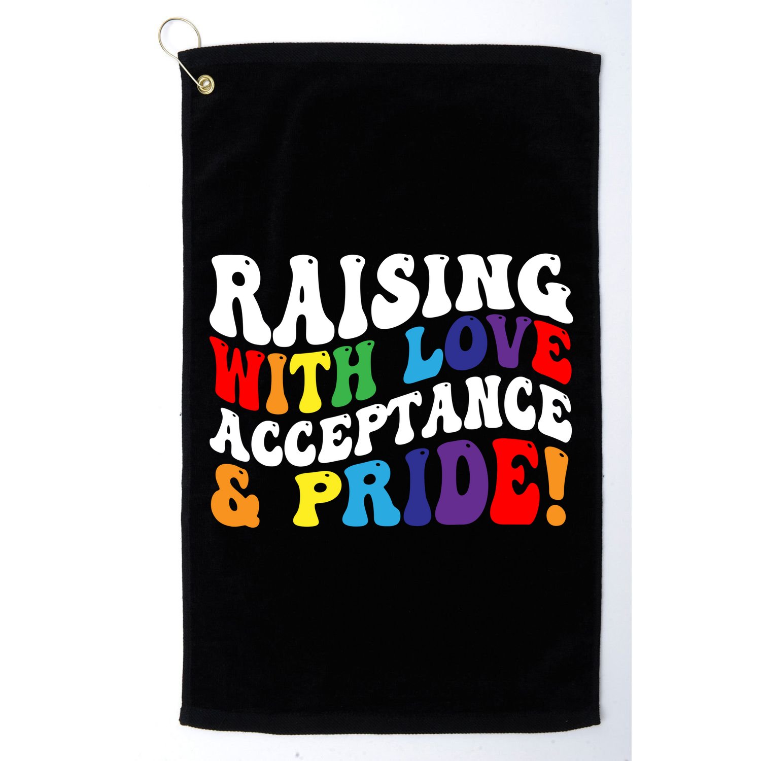 Raising With Love Acceptance And Pride Groovy Lgbtq Golf Towel