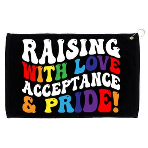 Raising With Love Acceptance And Pride Groovy Lgbtq Grommeted Golf Towel