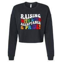 Raising With Love Acceptance And Pride Groovy Lgbtq Cropped Pullover Crew