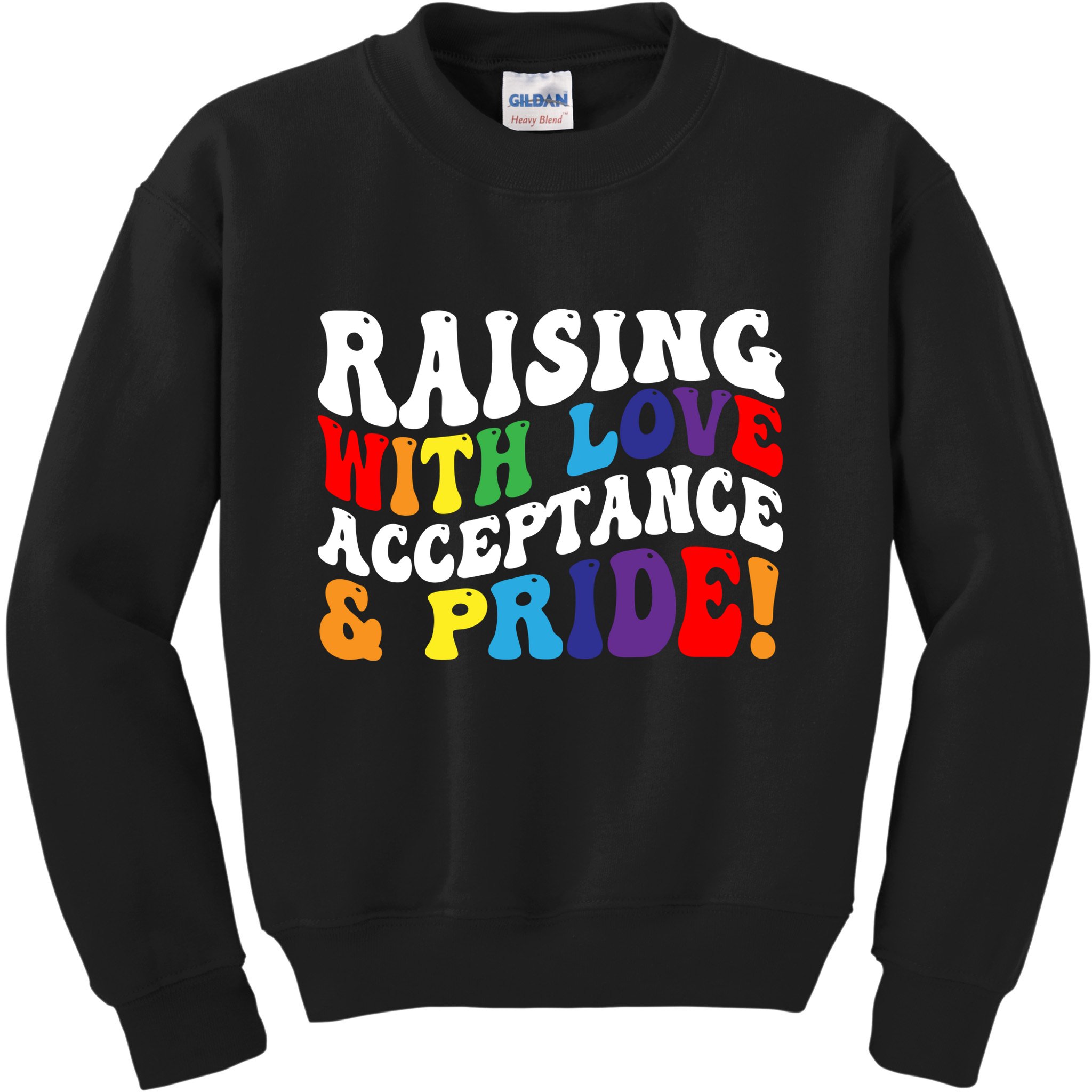 Raising With Love Acceptance And Pride Groovy Lgbtq Kids Sweatshirt