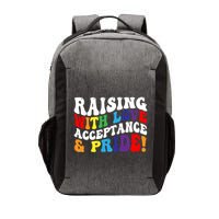 Raising With Love Acceptance And Pride Groovy Lgbtq Vector Backpack