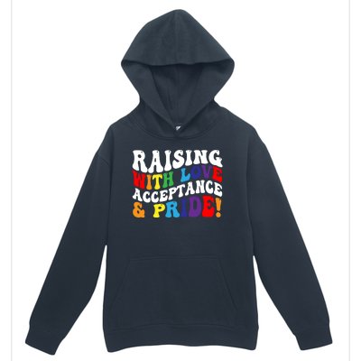 Raising With Love Acceptance And Pride Groovy Lgbtq Urban Pullover Hoodie