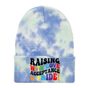 Raising With Love Acceptance And Pride Groovy Lgbtq Tie Dye 12in Knit Beanie