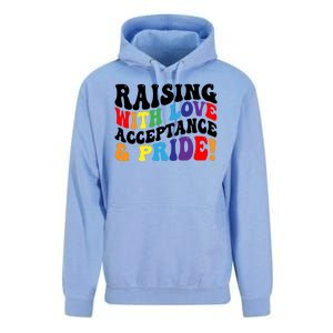 Raising With Love Acceptance And Pride Groovy Lgbtq Unisex Surf Hoodie