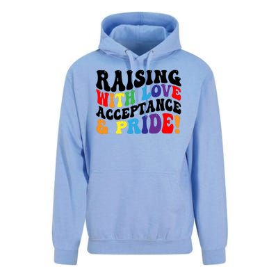 Raising With Love Acceptance And Pride Groovy Lgbtq Unisex Surf Hoodie