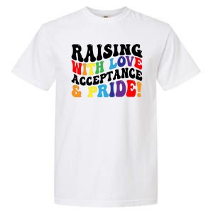 Raising With Love Acceptance And Pride Groovy Lgbtq Garment-Dyed Heavyweight T-Shirt