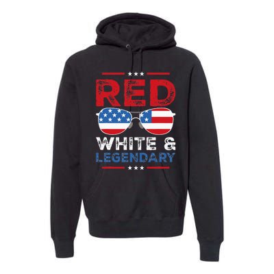 Red White Legendary Papa Father Son Matching 4th Of July Dad Premium Hoodie