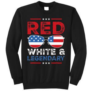 Red White Legendary Papa Father Son Matching 4th Of July Dad Tall Sweatshirt