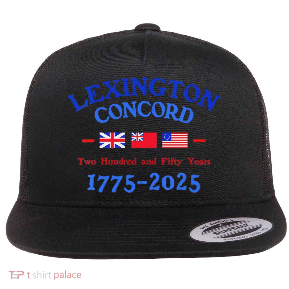 Revolutionary War Lexington Concord Flat Bill Trucker Hat