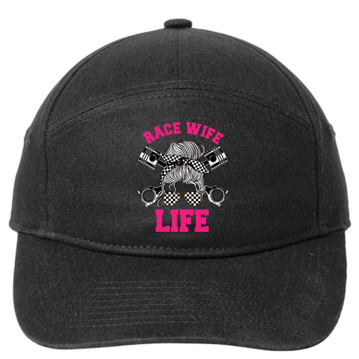 Race Wife Life Dirt Track Racing Racer Bike Car MX 7-Panel Snapback Hat