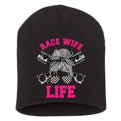 Race Wife Life Dirt Track Racing Racer Bike Car MX Short Acrylic Beanie