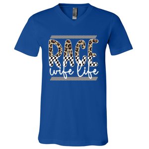 Race Wife Life Proud Race Wife Of A Racer Cool Gift V-Neck T-Shirt