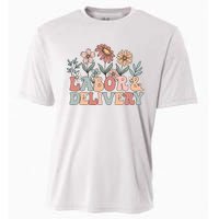 Retro Wildflowers Labor And Delivery Nurse Back To School Cooling Performance Crew T-Shirt