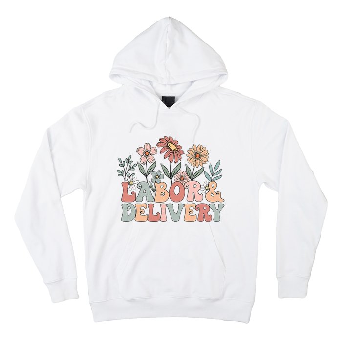 Retro Wildflowers Labor And Delivery Nurse Back To School Hoodie