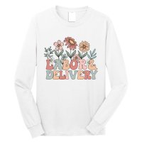 Retro Wildflowers Labor And Delivery Nurse Back To School Long Sleeve Shirt