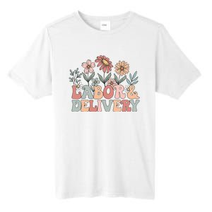 Retro Wildflowers Labor And Delivery Nurse Back To School Tall Fusion ChromaSoft Performance T-Shirt