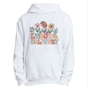 Retro Wildflowers Labor And Delivery Nurse Back To School Urban Pullover Hoodie